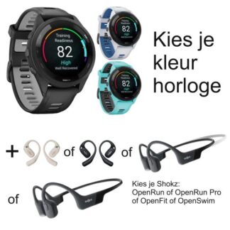 GARMIN Forerunner® 265 + Shokz OpenRun of OpenRun Pro of OpenFit of OpenSwim tegen meerprijs