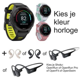 GARMIN Forerunner® 265S + Shokz OpenRun of OpenRun Pro of OpenFit of OpenSwim tegen meerprijs