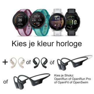 GARMIN Forerunner® 165 Music + Shokz OpenRun of OpenRun Pro of OpenFit of OpenSwim tegen meerprijs