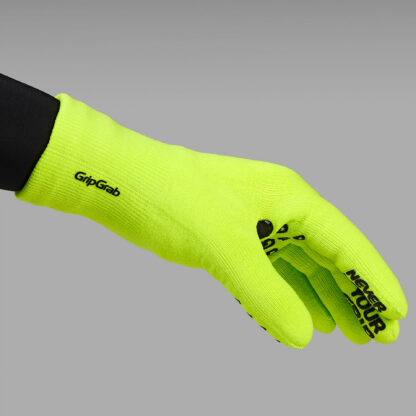 Gripgrab Gloves Waterproof Knitted Thermal Yellow Hi-Vis - Afbeelding 3
