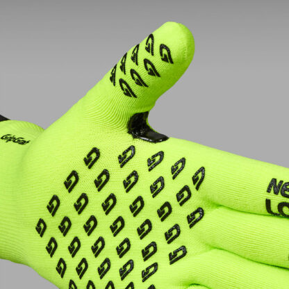 Gripgrab Gloves Waterproof Knitted Thermal Yellow Hi-Vis - Afbeelding 4