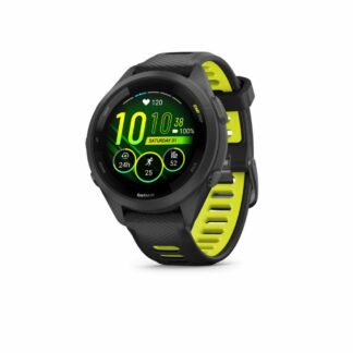 GARMIN Forerunner® 265S, Zwart met zwarte/Amp Yellow siliconen band