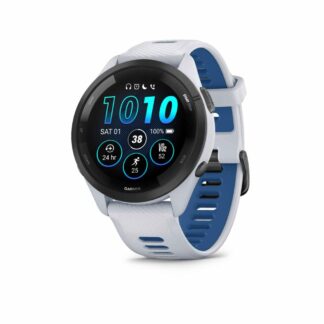 GARMIN Forerunner 265 Whitestone met zwarte bezel en Whitestone/Tidal Blue sil band