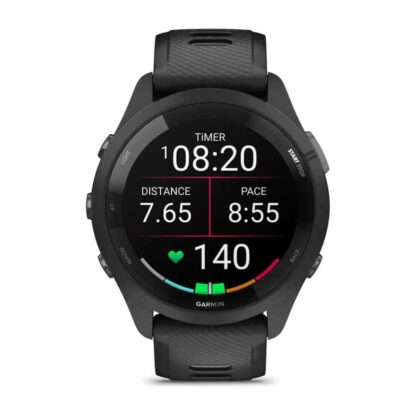 GARMIN Forerunner 265 Zwart met zwarte/Powder Gray sil band - Afbeelding 2