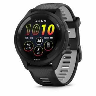 GARMIN Forerunner 265 Zwart met zwarte/Powder Gray sil band
